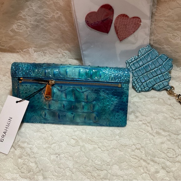 2 PCs NWT BRAHMIN TONIC ADY WALLET and ARCTIC ICE BAG CHARM MAGNOLIA - Picture 2 of 7